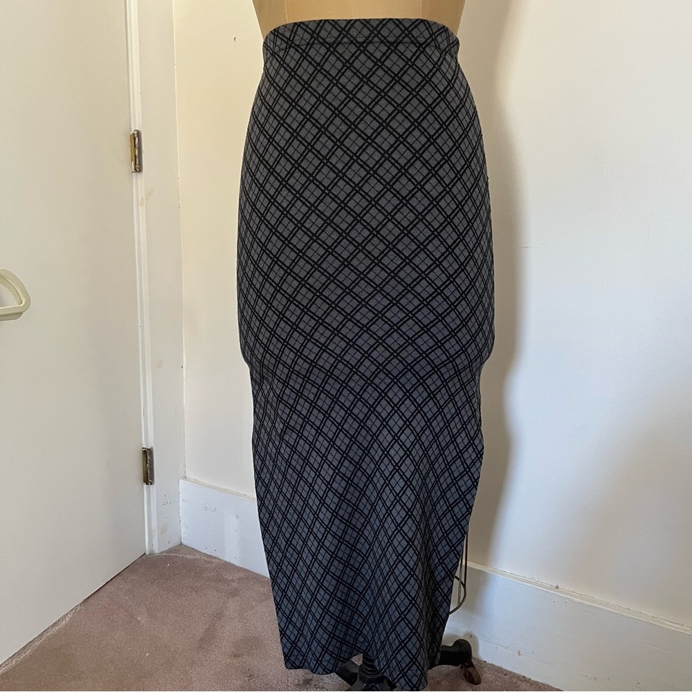 2/$20 Urban Vibe Argyle Print Maxi Skirt with Side Slits